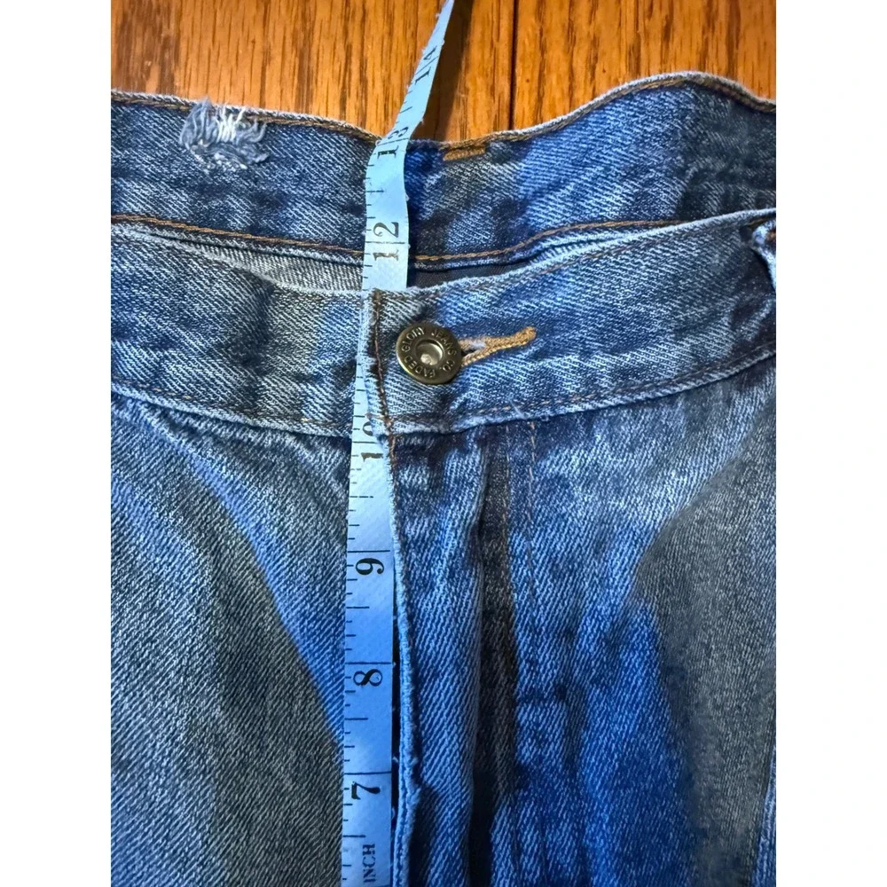 Faded Glory Men's Jeans 36x30 Blue Denim Carpenter Baggy Straight Leg Distressed